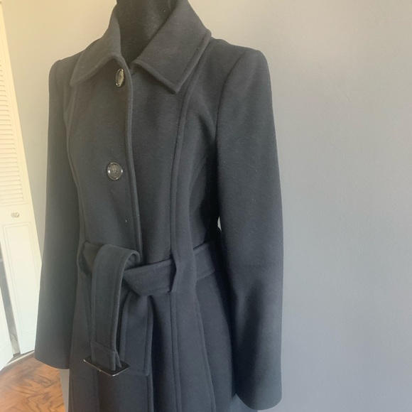 Anne Klein Wool-Cashmere Blend Coat, Black, Sz 6 - Picture 2 of 13